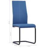 NNEVL Dining Chairs 2 pcs Blue Faux Leather