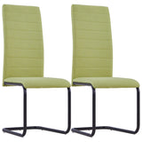 NNEVL Cantilever Dining Chairs 2 pcs Green Fabric