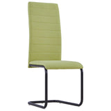 NNEVL Cantilever Dining Chairs 2 pcs Green Fabric