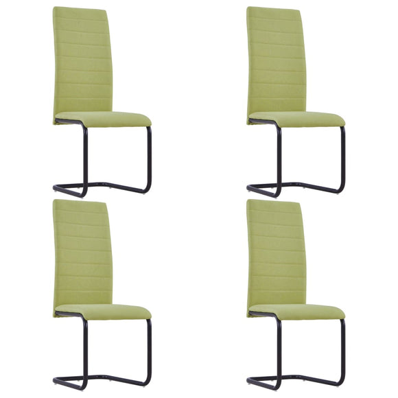 NNEVL Cantilever Dining Chairs 4 pcs Green Fabric