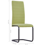 NNEVL Cantilever Dining Chairs 4 pcs Green Fabric
