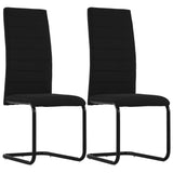 NNEVL Cantilever Dining Chairs 2 pcs Black Fabric