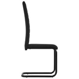 NNEVL Cantilever Dining Chairs 4 pcs Black Fabric