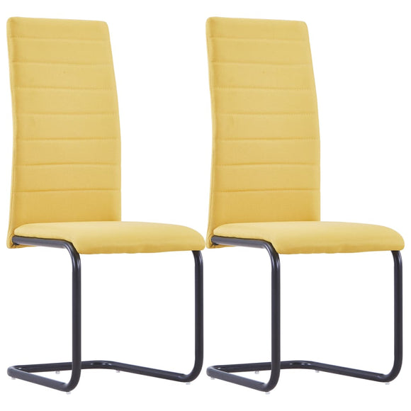 NNEVL Dining Chairs 2 pcs Yellow Fabric