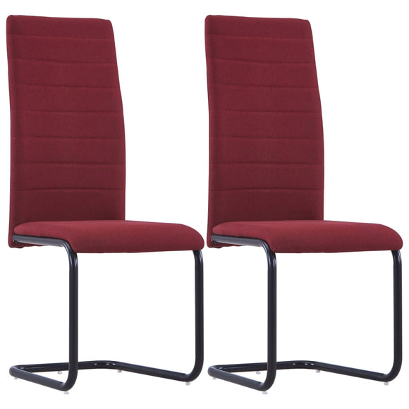 NNEVL Cantilever Dining Chairs 2 pcs Wine Fabric