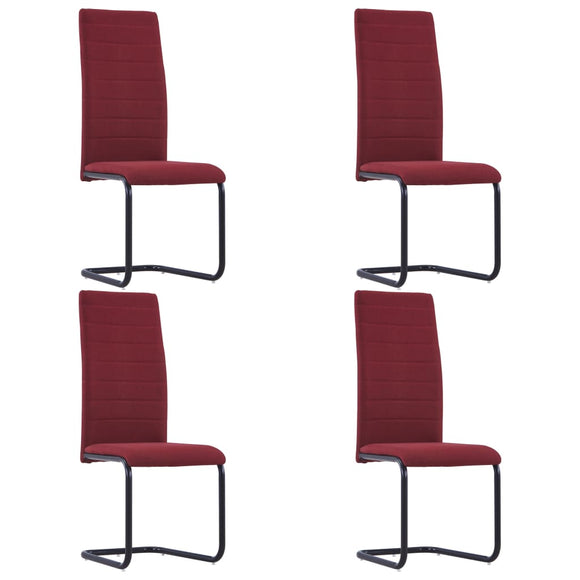 NNEVL Cantilever Dining Chairs 4 pcs Wine Fabric