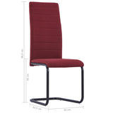 NNEVL Cantilever Dining Chairs 4 pcs Wine Fabric
