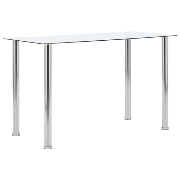 NNEVL Dining Table Transparent 120x60x75 cm Tempered Glass