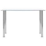 NNEVL Dining Table Transparent 120x60x75 cm Tempered Glass