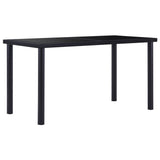NNEVL Dining Table Black 140x70x75 cm Tempered Glass