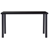 NNEVL Dining Table Black 140x70x75 cm Tempered Glass