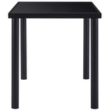 NNEVL Dining Table Black 140x70x75 cm Tempered Glass