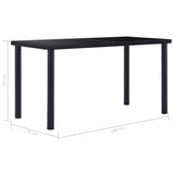 NNEVL Dining Table Black 140x70x75 cm Tempered Glass