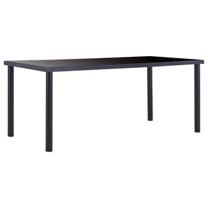 NNEVL Dining Table Black 180x90x75 cm Tempered Glass