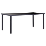 NNEVL Dining Table Black 180x90x75 cm Tempered Glass