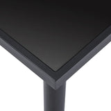 NNEVL Dining Table Black 180x90x75 cm Tempered Glass