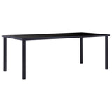 NNEVL Dining Table Black 200x100x75 cm Tempered Glass