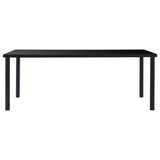 NNEVL Dining Table Black 200x100x75 cm Tempered Glass