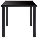 NNEVL Dining Table Black 200x100x75 cm Tempered Glass