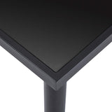 NNEVL Dining Table Black 200x100x75 cm Tempered Glass
