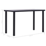 NNEVL Dining Table Black and Concrete Grey 120x60x75 cm MDF