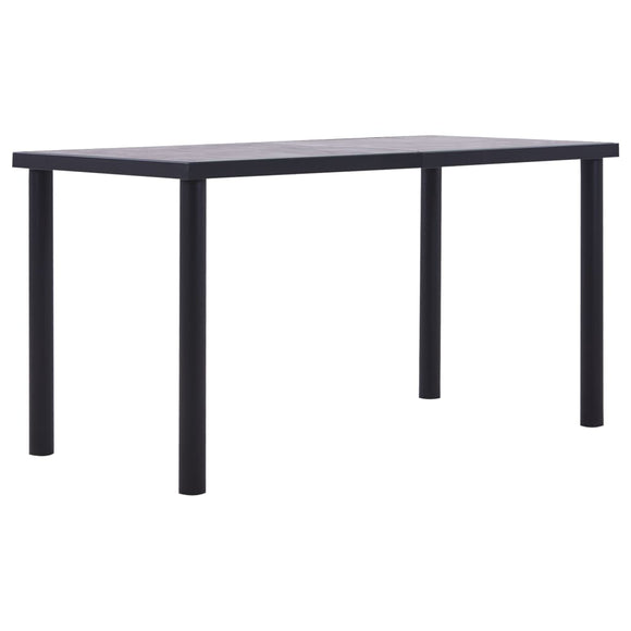 NNEVL Dining Table Black and Concrete Grey 140x70x75 cm MDF