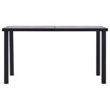 NNEVL Dining Table Black and Concrete Grey 140x70x75 cm MDF