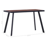 NNEVL Dining Table Dark Wood and Black 120x60x75 cm MDF