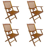 NNEVL Folding Outdoor Chairs 4 pcs Solid Wood Acacia