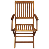 NNEVL Folding Outdoor Chairs 4 pcs Solid Wood Acacia