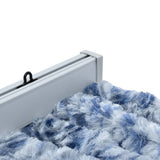 NNEVL Insect Curtain Blue, White and Silver 100x220 cm Chenille