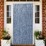 NNEVL Insect Curtain Blue, White and Silver 100x220 cm Chenille