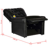 NNEVL Massage Recliner Chair Black Faux Leather