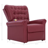 NNEVL Massage Recliner Chair Wine Red Faux Leather