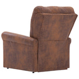 NNEVL Massage Recliner Chair Brown Faux Suede Leather