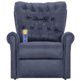 NNEVL Massage Recliner Chair Grey Faux Suede Leather