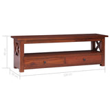 NNEVL TV Cabinet Brown 120x30x40 cm Solid Mahogany Wood