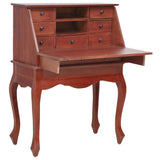 NNEVL Secretary Desk Brown 78x42x103 cm Solid Mahogany Wood