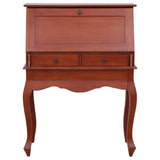 NNEVL Secretary Desk Brown 78x42x103 cm Solid Mahogany Wood