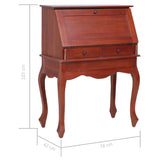 NNEVL Secretary Desk Brown 78x42x103 cm Solid Mahogany Wood