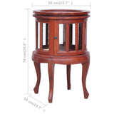 NNEVL Vitrine Cabinet Brown 50x50x76 cm Solid Mahogany Wood