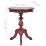 NNEVL Side Table Brown 50x50x65 cm Solid Mahogany Wood