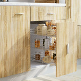 NNEVL 3-Tier Pull-out Kitchen Wire Basket Silver 47x35x56 cm