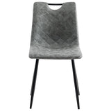 NNEVL Dining Chairs 2 pcs Dark Grey Faux Leather