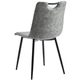 NNEVL Dining Chairs 2 pcs Dark Grey Faux Leather