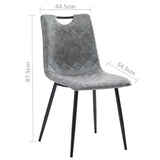 NNEVL Dining Chairs 2 pcs Dark Grey Faux Leather
