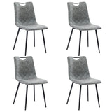 NNEVL Dining Chairs 4 pcs Dark Grey Faux Leather