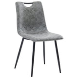 NNEVL Dining Chairs 4 pcs Dark Grey Faux Leather