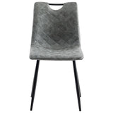 NNEVL Dining Chairs 4 pcs Dark Grey Faux Leather