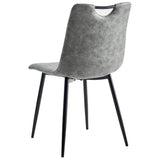 NNEVL Dining Chairs 4 pcs Dark Grey Faux Leather